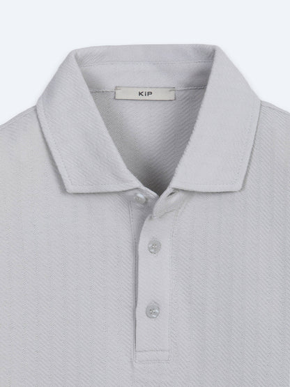 Gri Çizgili %100 Pamuk T-shirt