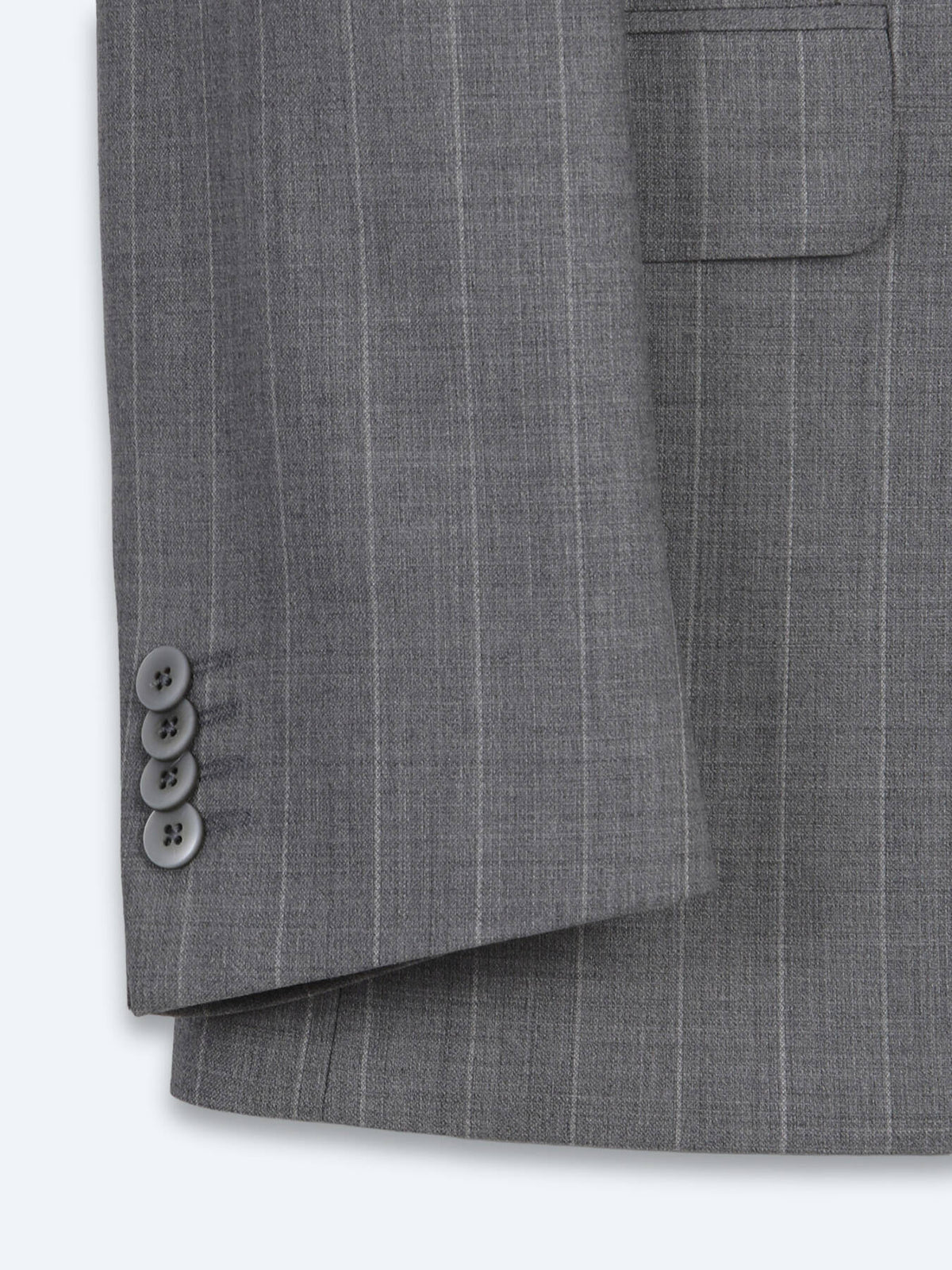 Gri Çizgili Modern Fit Ipek Karışımlı Takım Elbise