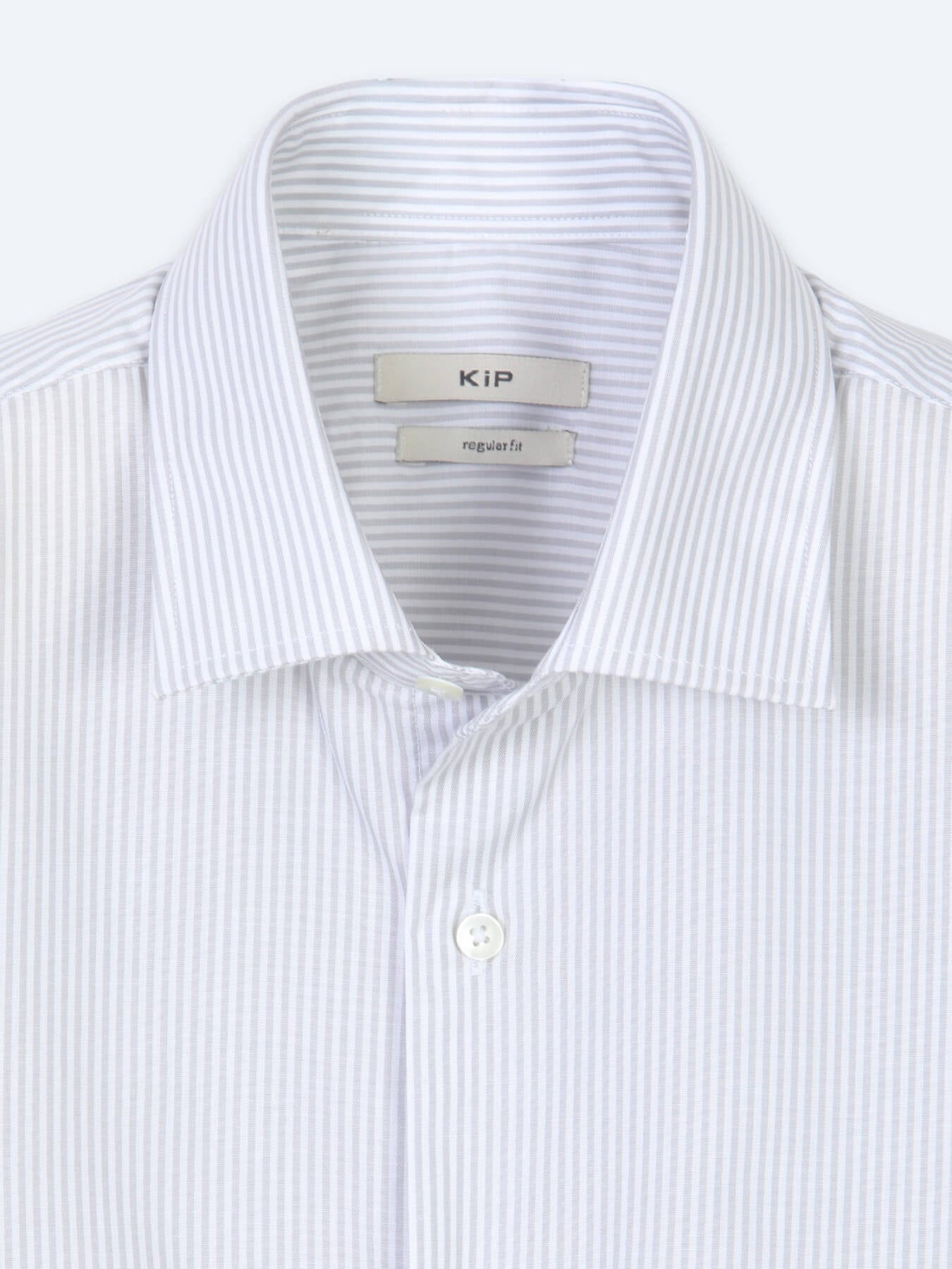 Gri Çizgili Regular Fit Uzun Dokuma Casual Pamuk Karışımlı Gömlek