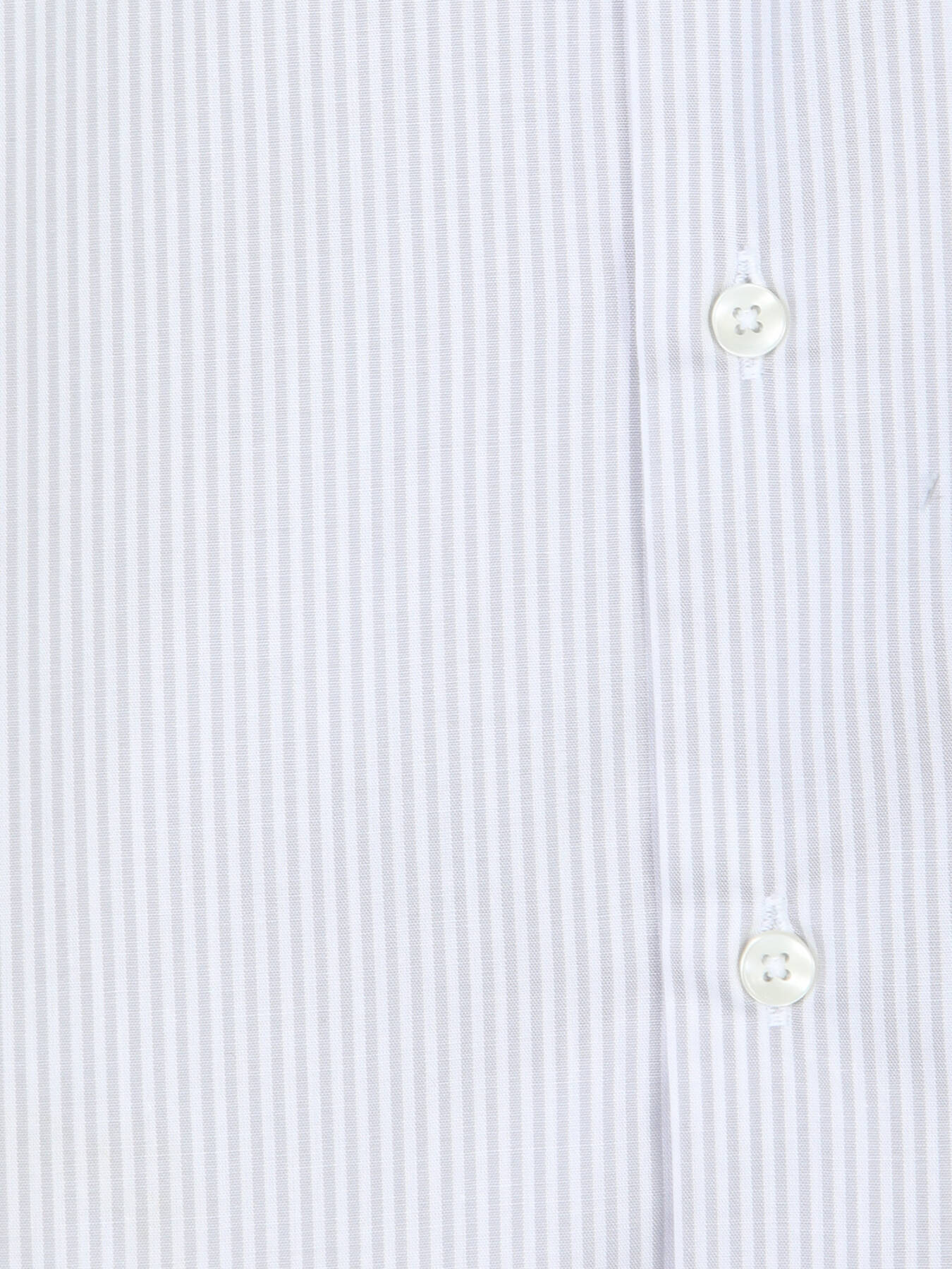 Gri Çizgili Regular Fit Uzun Dokuma Casual Pamuk Karışımlı Gömlek