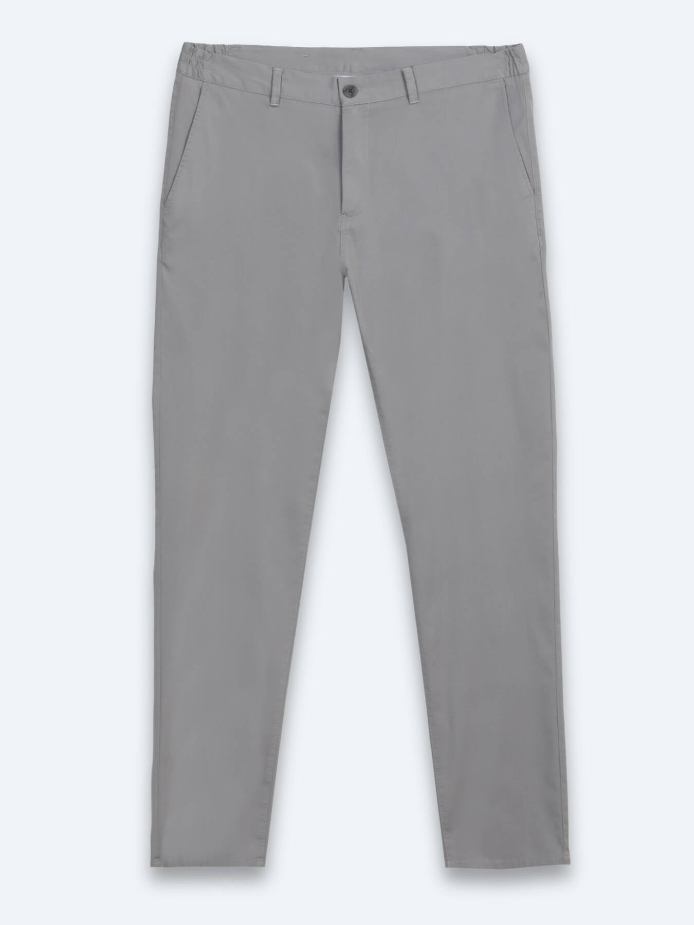 Gri Dokuma Jogging Fit Casual Pamuk Karışımlı Pantolon