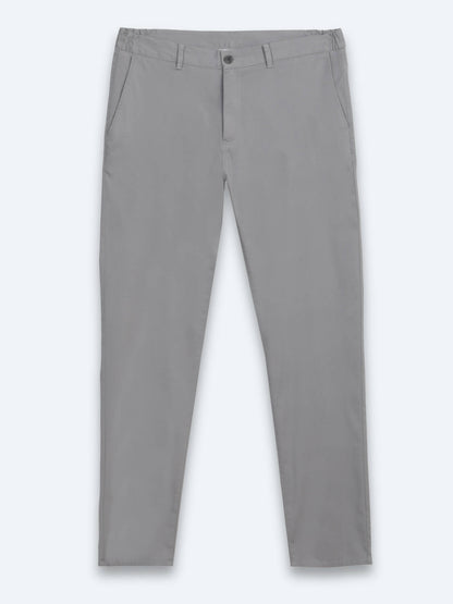 Gri Dokuma Jogging Fit Casual Pamuk Karışımlı Pantolon