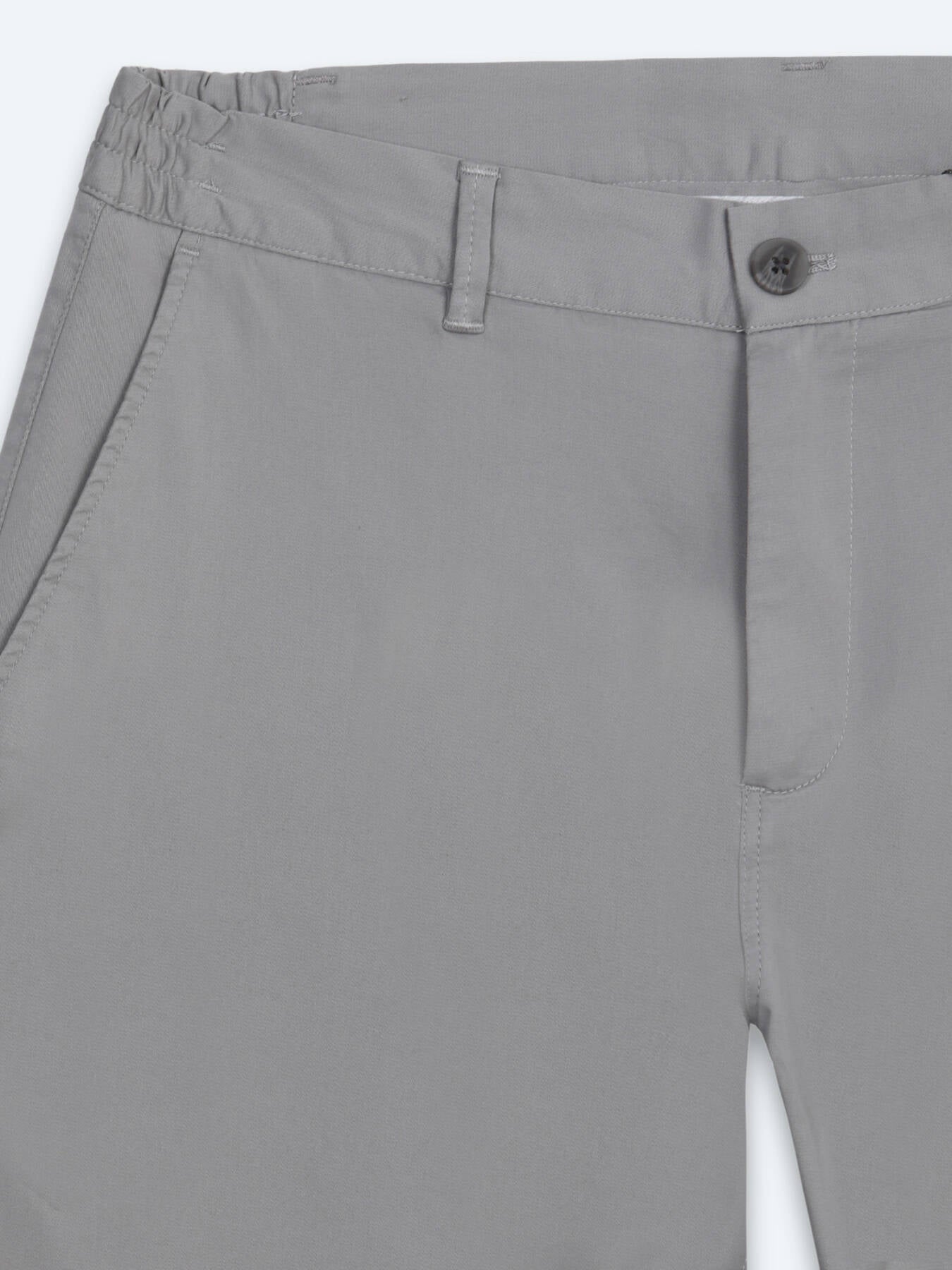 Gri Dokuma Jogging Fit Casual Pamuk Karışımlı Pantolon