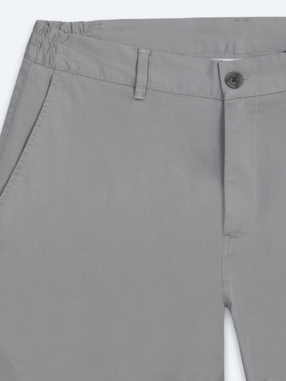 Gri Dokuma Jogging Fit Casual Pamuk Karışımlı Pantolon