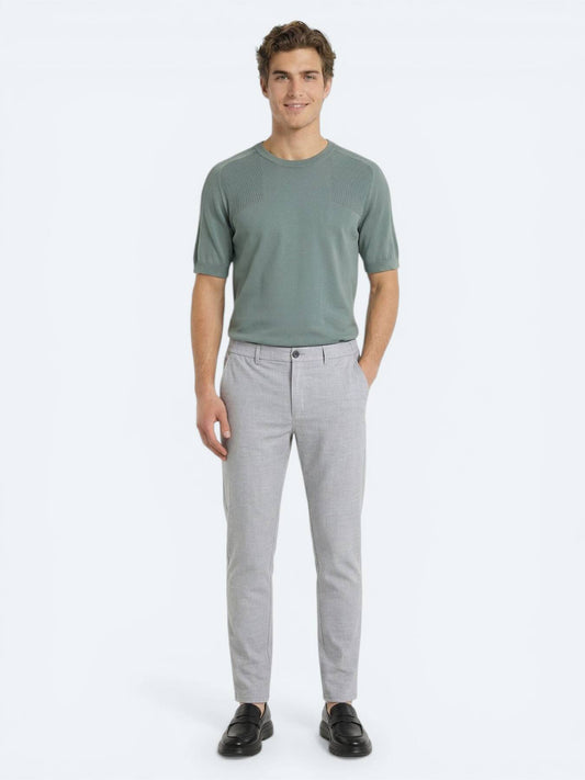 Gri Dokuma Jogging Fit Casual Pantolon