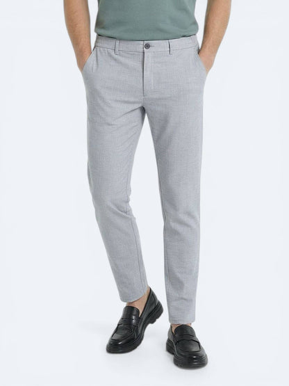 Gri Dokuma Jogging Fit Casual Pantolon