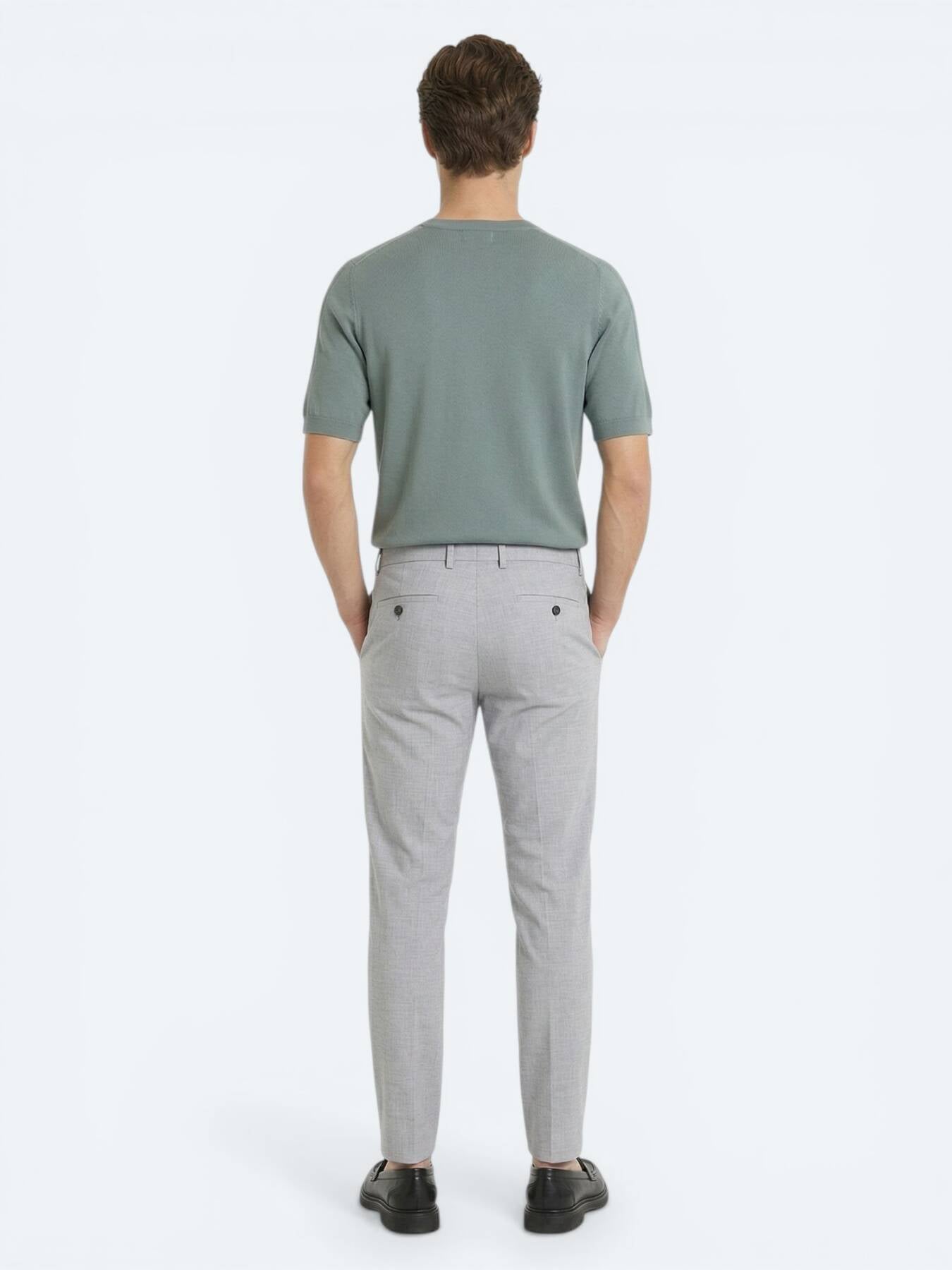 Gri Dokuma Jogging Fit Casual Pantolon