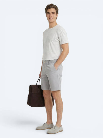Gri Düz Kumaş Jogging Fit Casual Bermuda