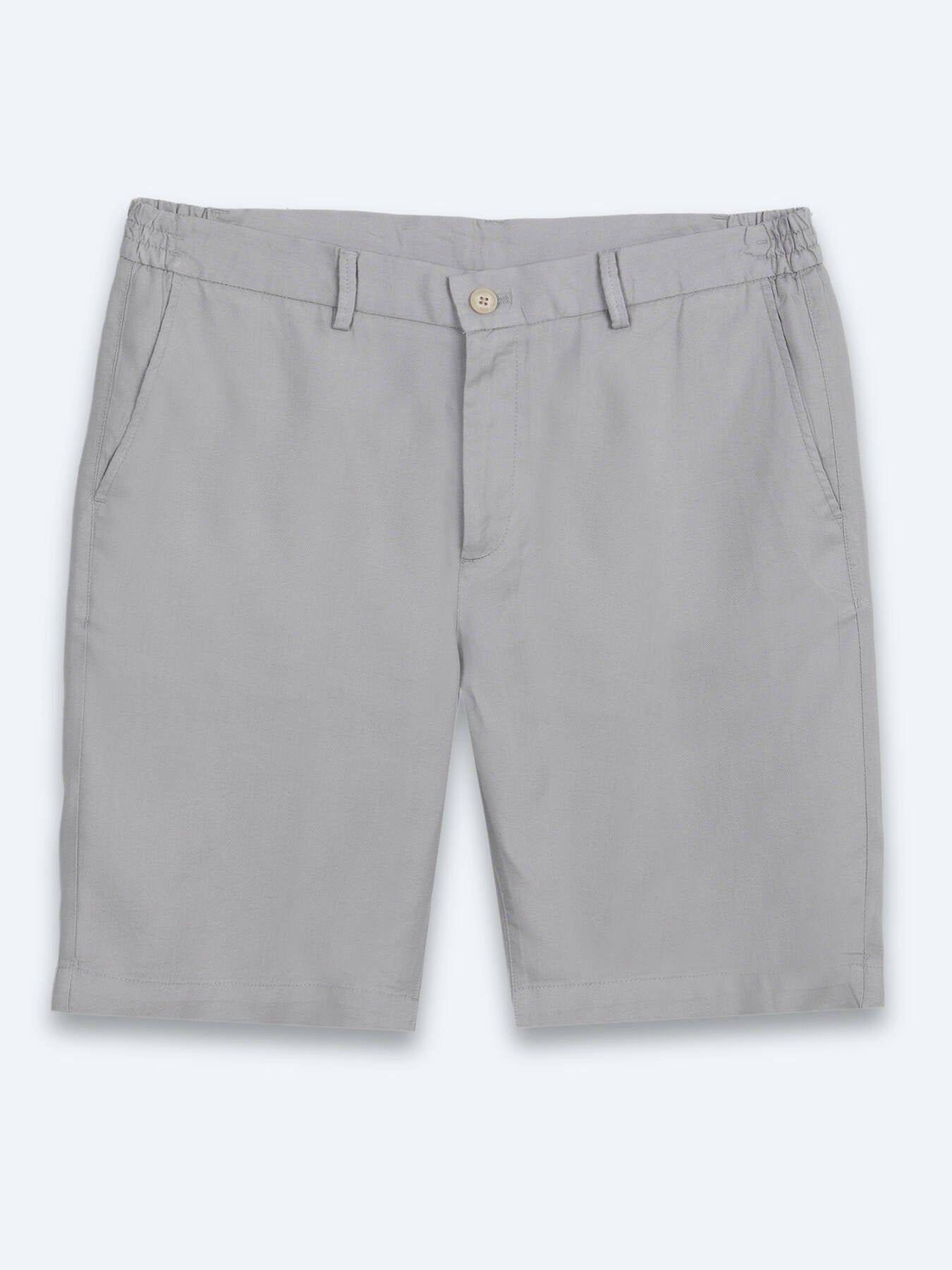 Gri Düz Kumaş Jogging Fit Casual Bermuda