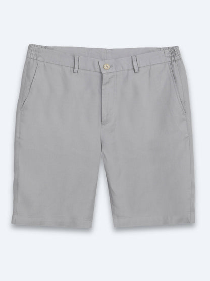 Gri Düz Kumaş Jogging Fit Casual Bermuda