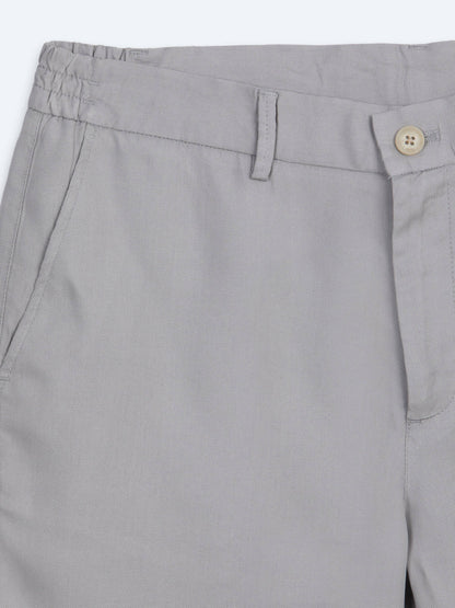 Gri Düz Kumaş Jogging Fit Casual Bermuda