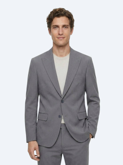 Gri Düz Modern Fit Takım Elbise