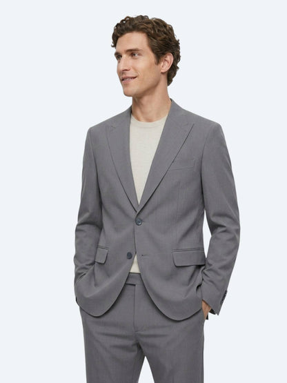 Gri Düz Modern Fit Takım Elbise