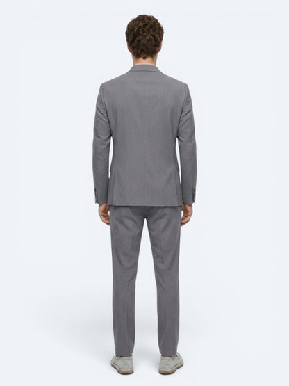 Gri Düz Modern Fit Takım Elbise