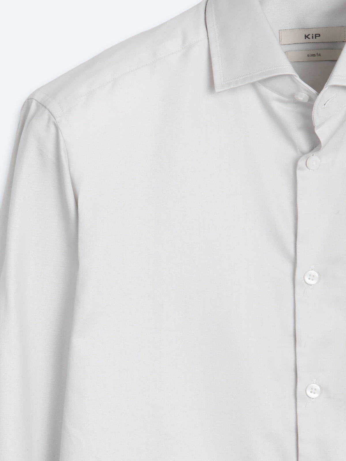 Gri Düz Slim Fit Uzun Dokuma Klasik %100 Pamuk Gömlek