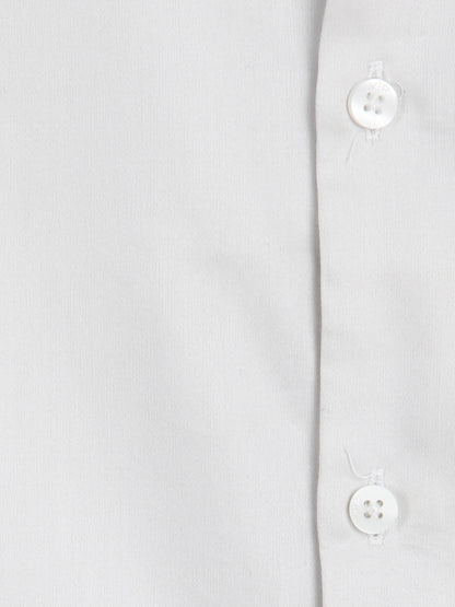 Gri Düz Slim Fit Uzun Dokuma Klasik %100 Pamuk Gömlek