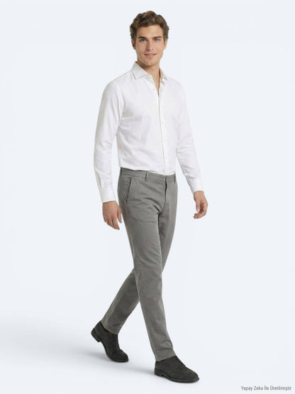 Gri Kumaş Jogging Fit Casual Pantolon