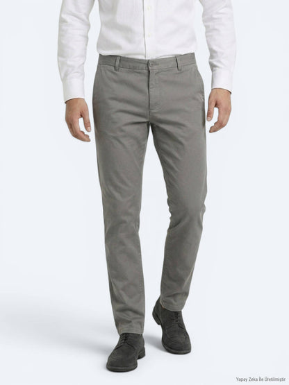 Gri Kumaş Jogging Fit Casual Pantolon