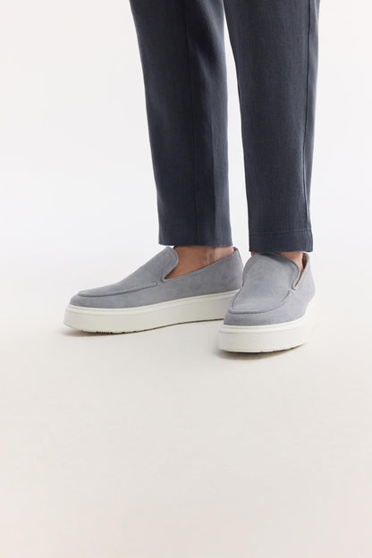 Gri %100 Süet Hafif Loafer Ayakkabı