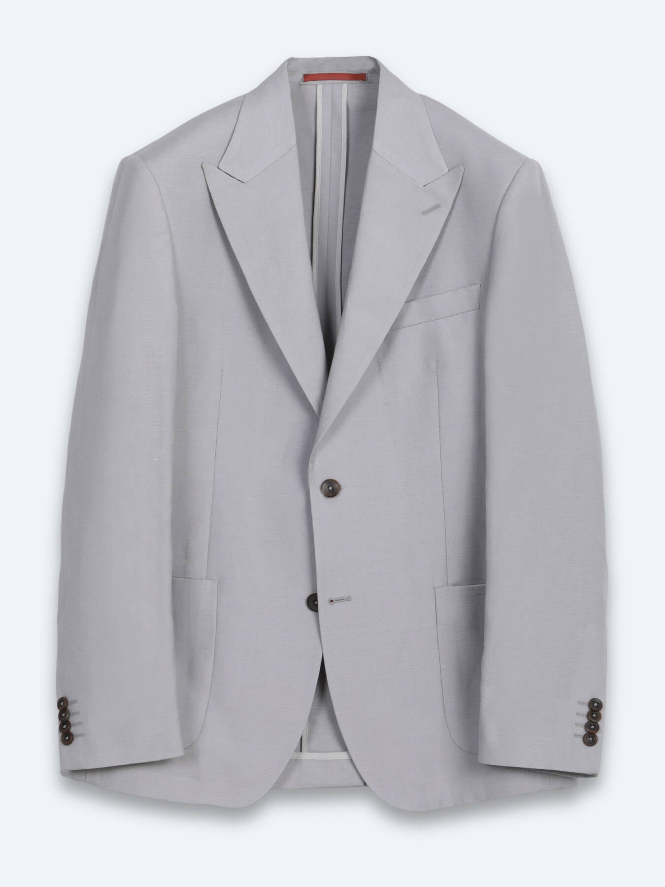 Gri Modern Fit Keten Karışımlı Takım Elbise