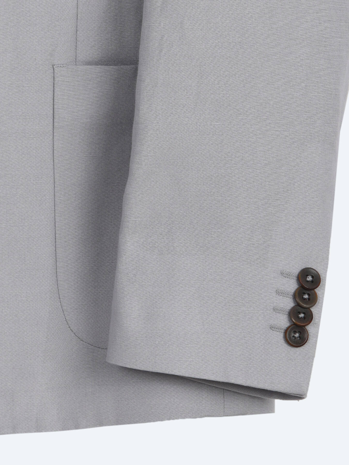Gri Modern Fit Keten Karışımlı Takım Elbise
