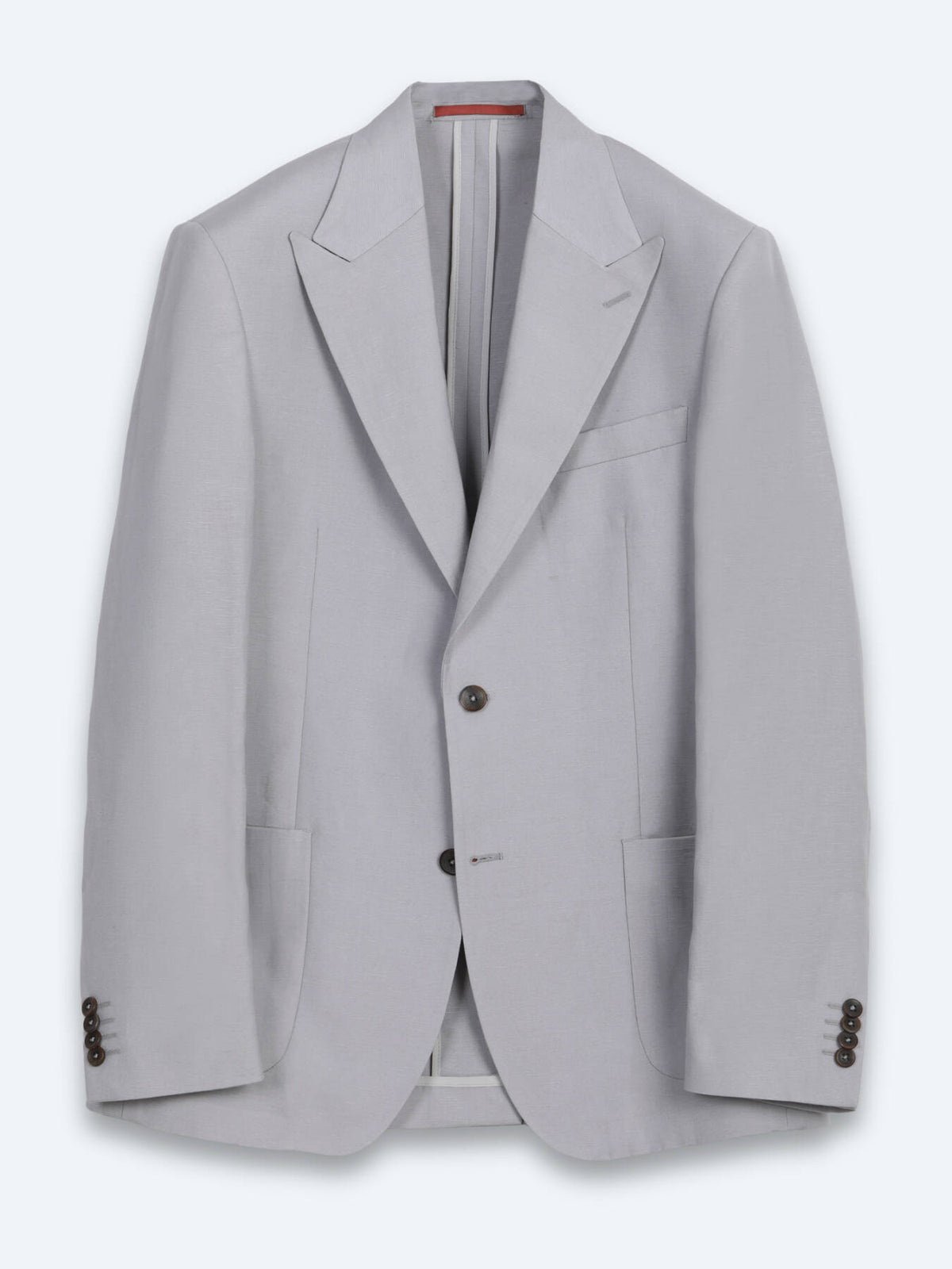 Gri Modern Fit Keten Karışımlı Takım Elbise