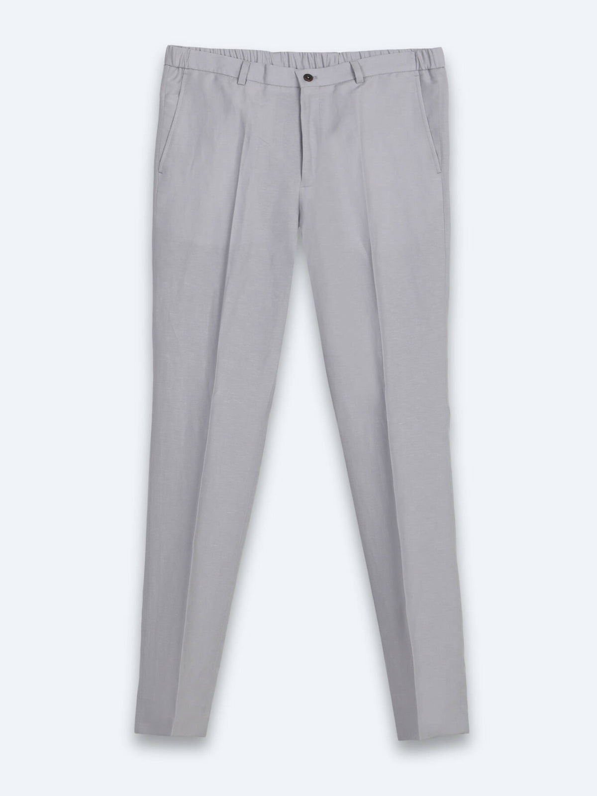 Gri Modern Fit Keten Karışımlı Takım Elbise