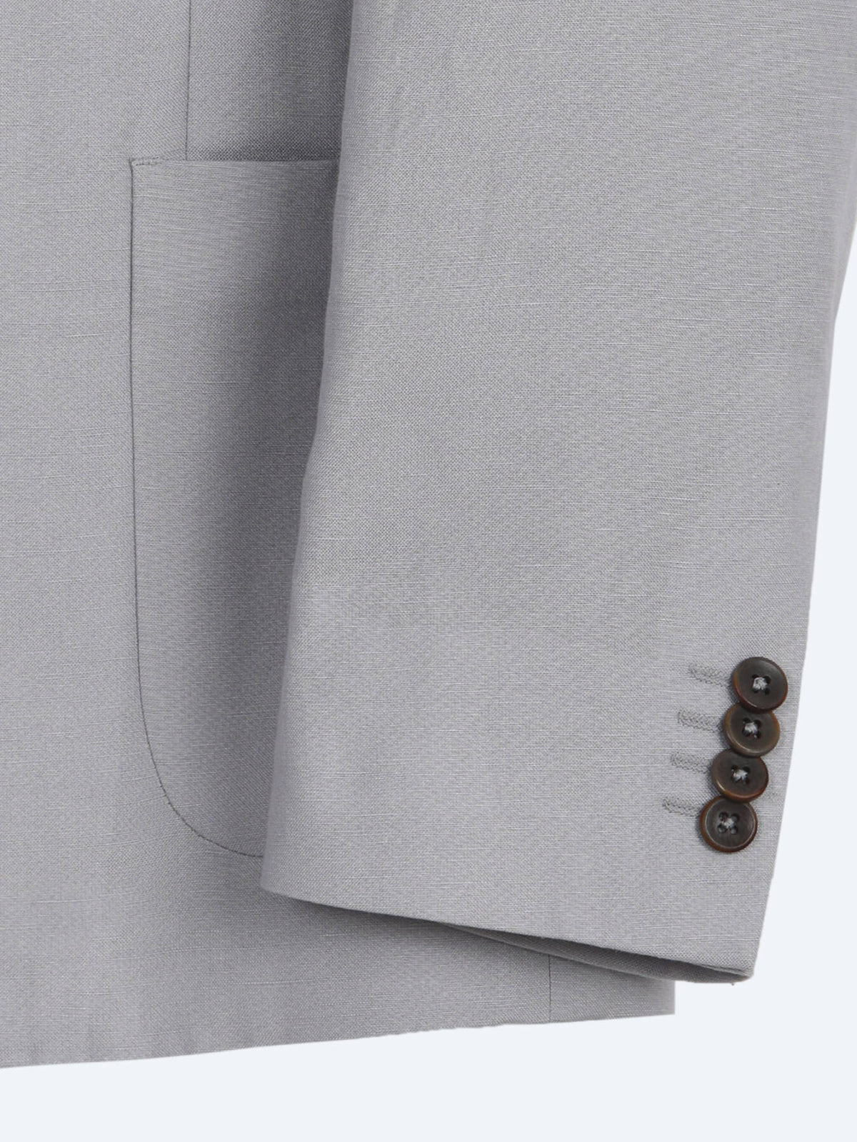 Gri Modern Fit Keten Karışımlı Takım Elbise
