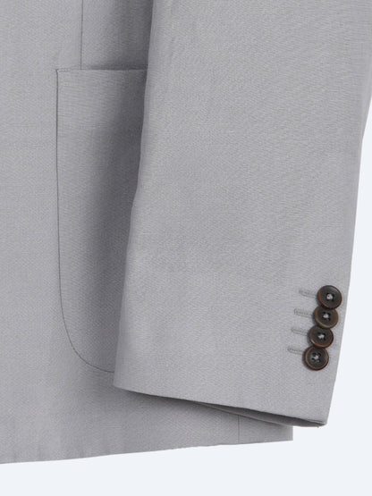 Gri Modern Fit Keten Karışımlı Takım Elbise