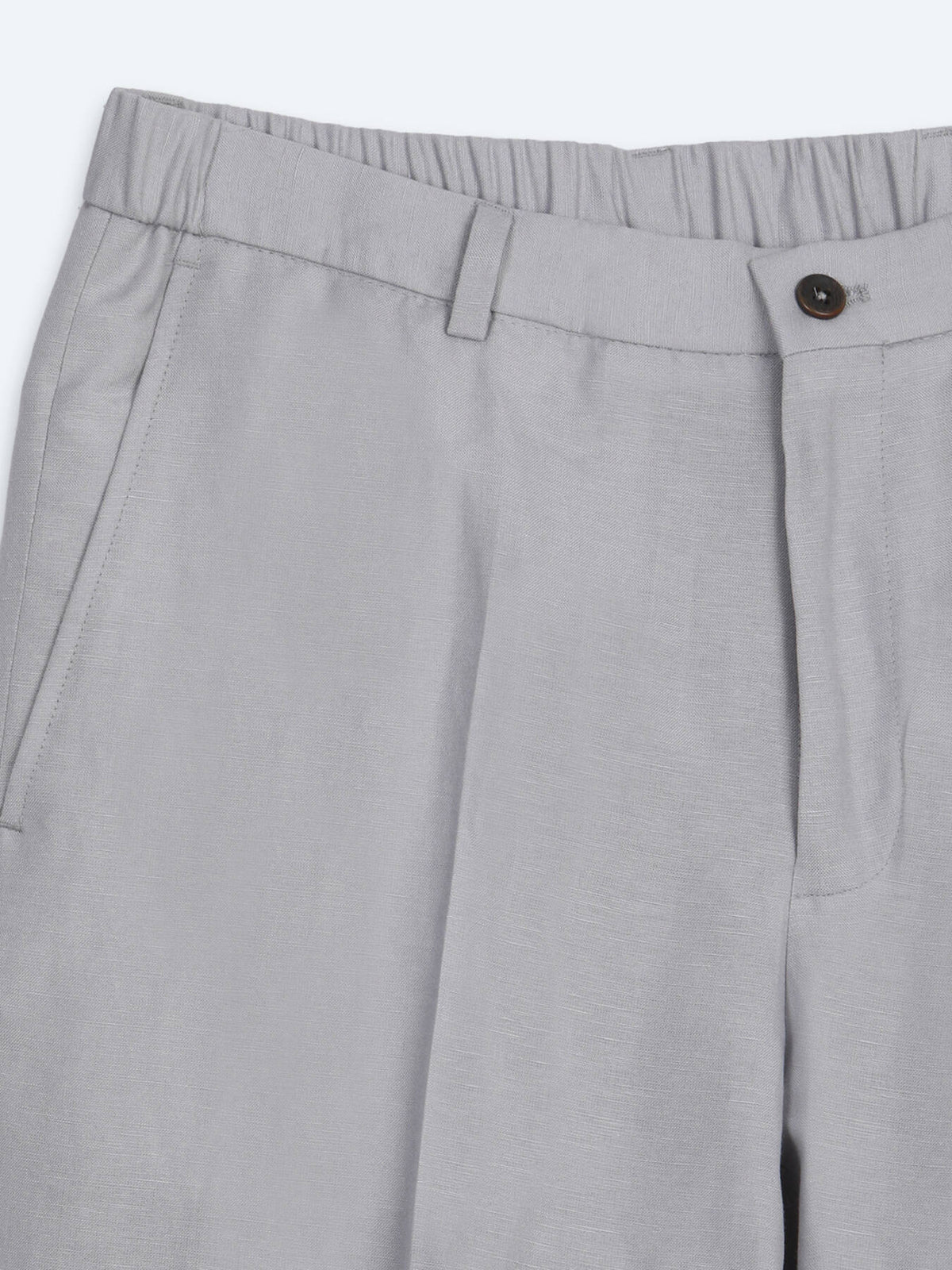 Gri Modern Fit Keten Karışımlı Takım Elbise