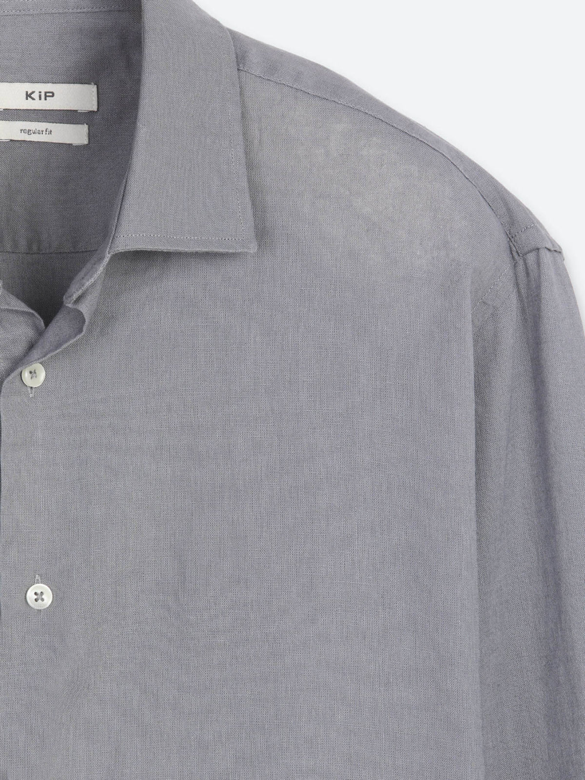 Gri Regular Fit Uzun Dokuma Casual Pamuk Karışımlı Gömlek