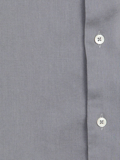 Gri Regular Fit Uzun Dokuma Casual Pamuk Karışımlı Gömlek