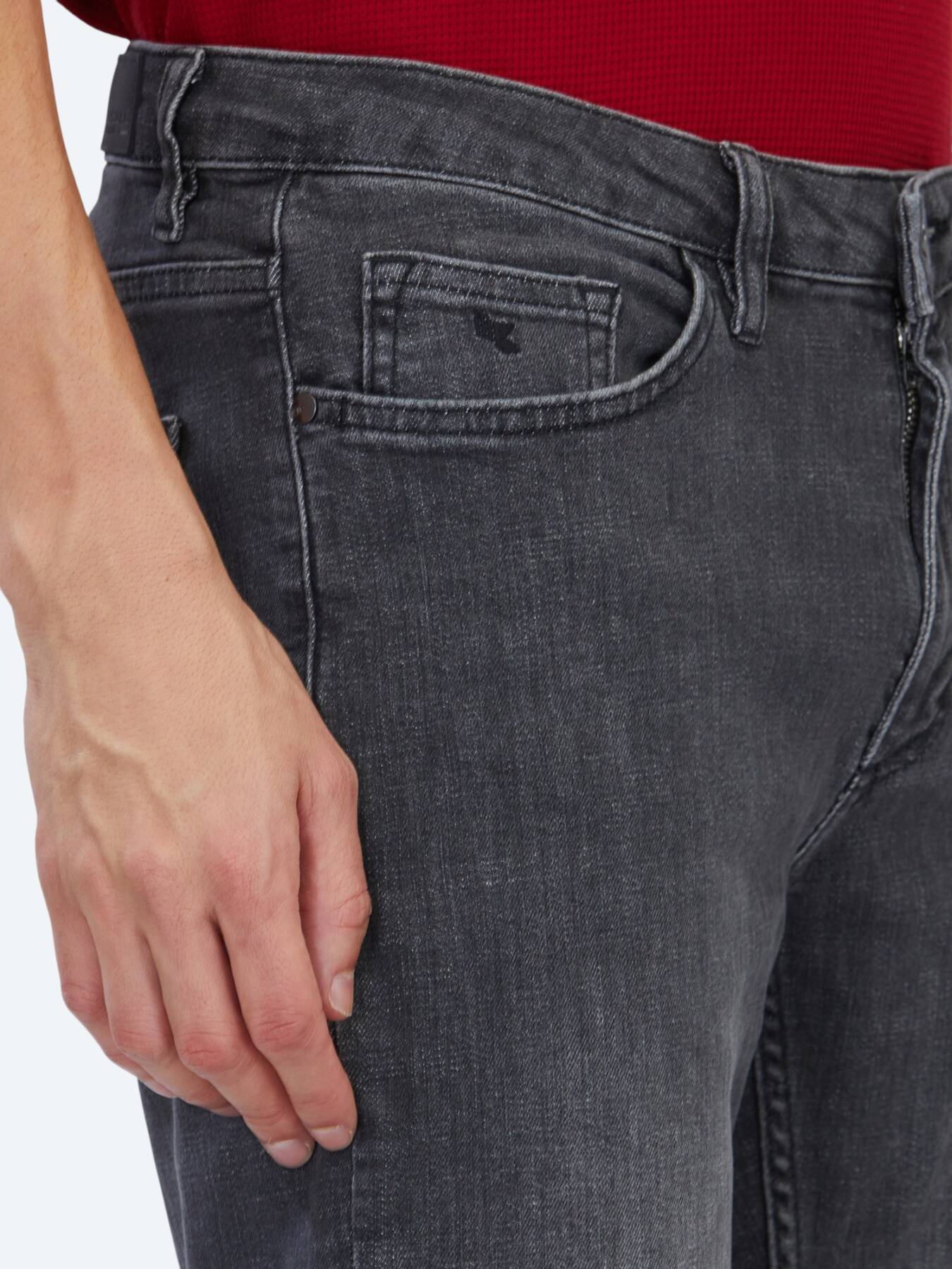 Gri Slim Fit Denim Pamuk Karışımlı Pantolon