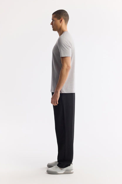 Gri Bisiklet Yaka Soft Touch Basic T-shirt