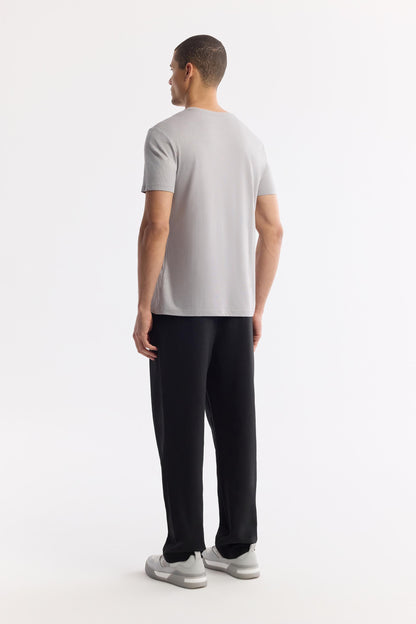 Gri Bisiklet Yaka Soft Touch Basic T-shirt