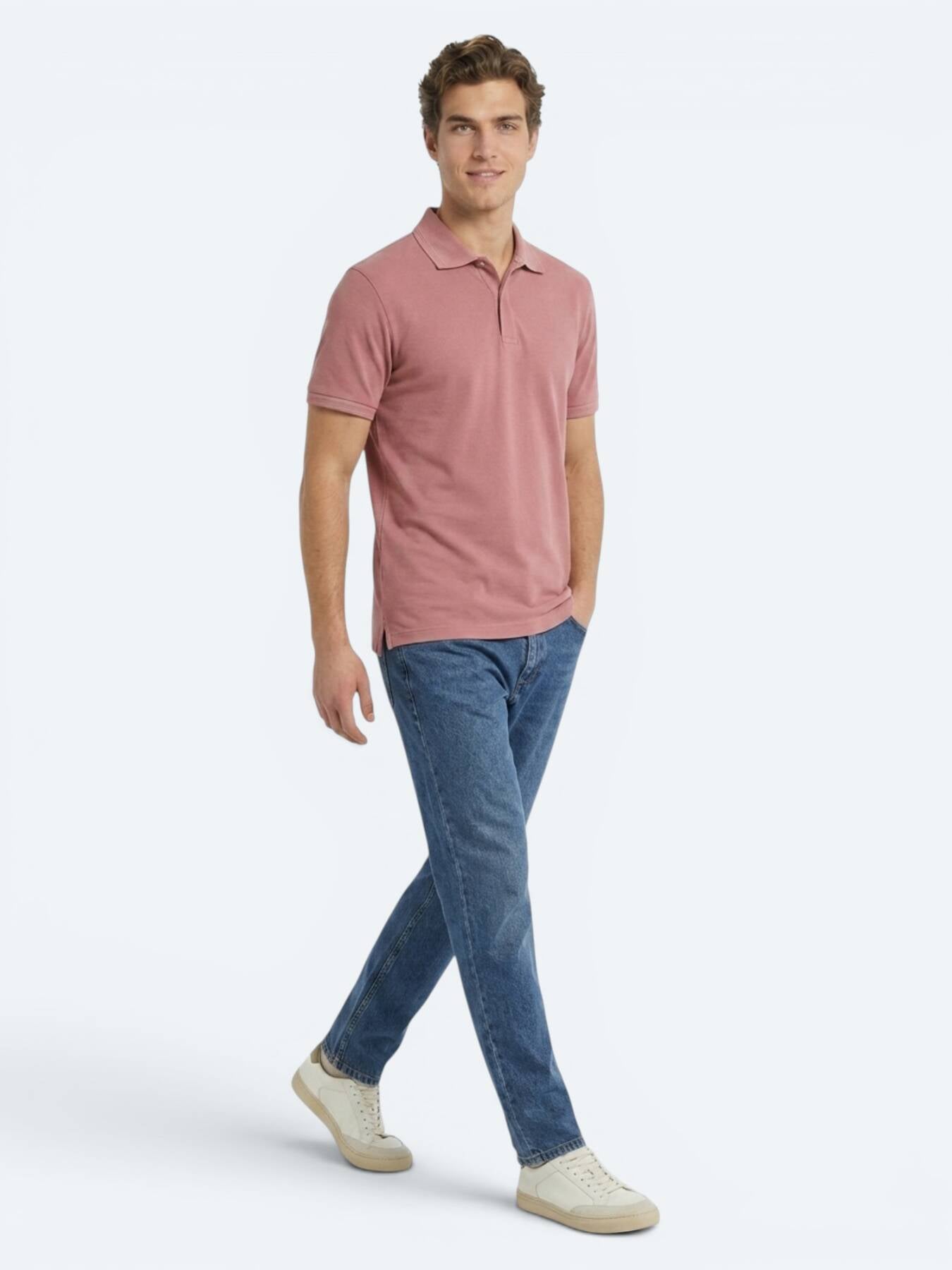 Gül Kurusu Düz %100 Pamuk T-shirt