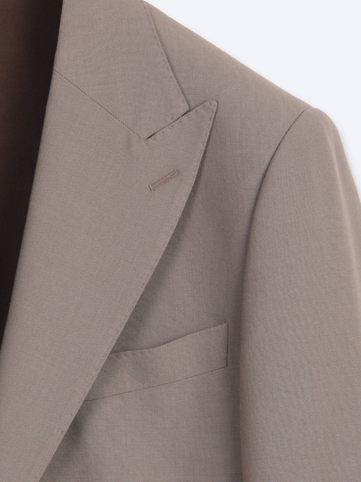 Haki Çizgili Modern Fit Yün Karışımlı Takım Elbise