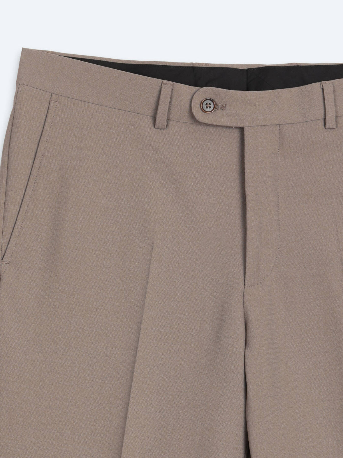 Haki Çizgili Modern Fit Yün Karışımlı Takım Elbise
