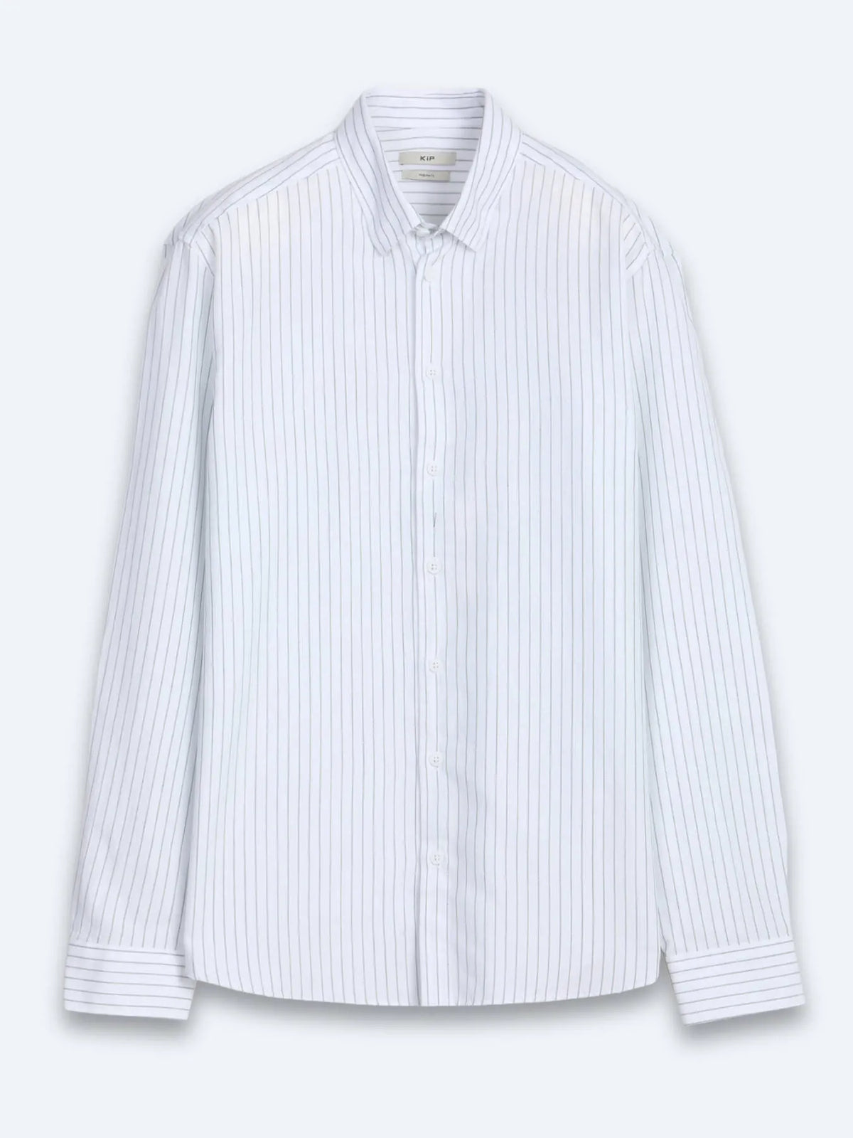 Haki Çizgili Regular Fit Uzun Dokuma Casual %100 Pamuk Gömlek