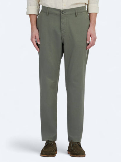 Haki Dokuma Jogging Fit Casual Pamuk Karışımlı Pantolon