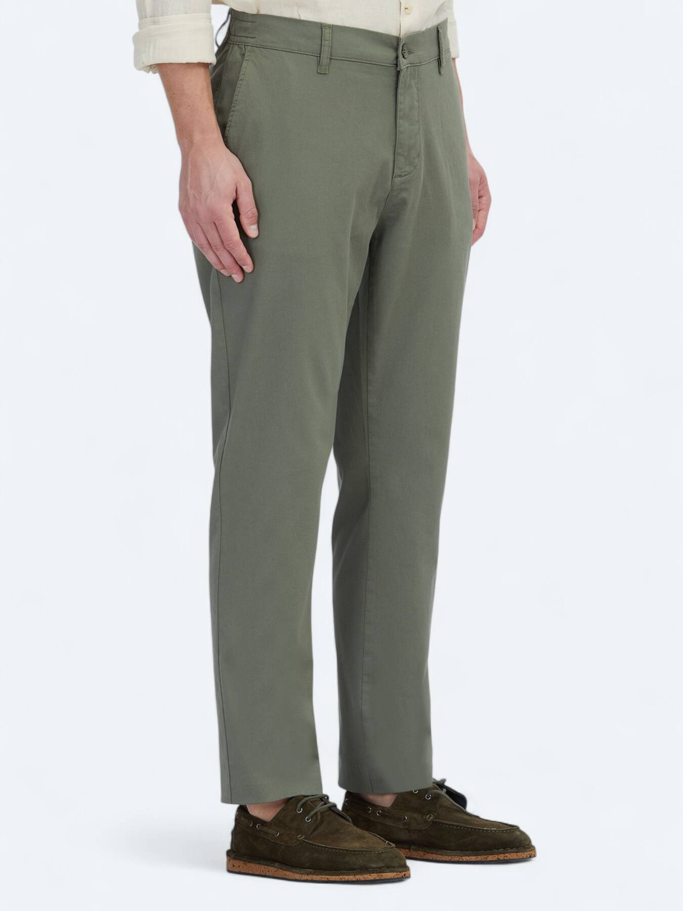 Haki Dokuma Jogging Fit Casual Pamuk Karışımlı Pantolon