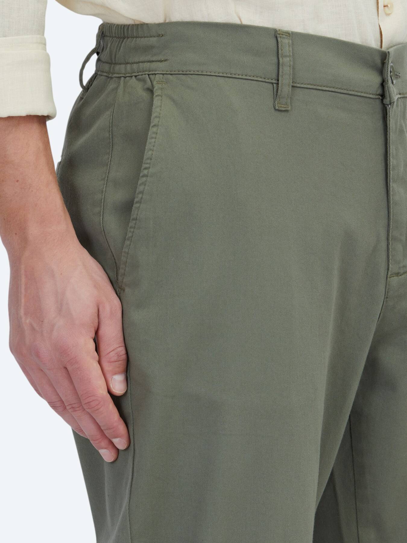 Haki Dokuma Jogging Fit Casual Pamuk Karışımlı Pantolon