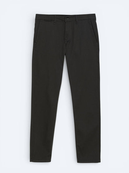Haki Dokuma Regular Fit Casual Pamuk Karışımlı Pantolon