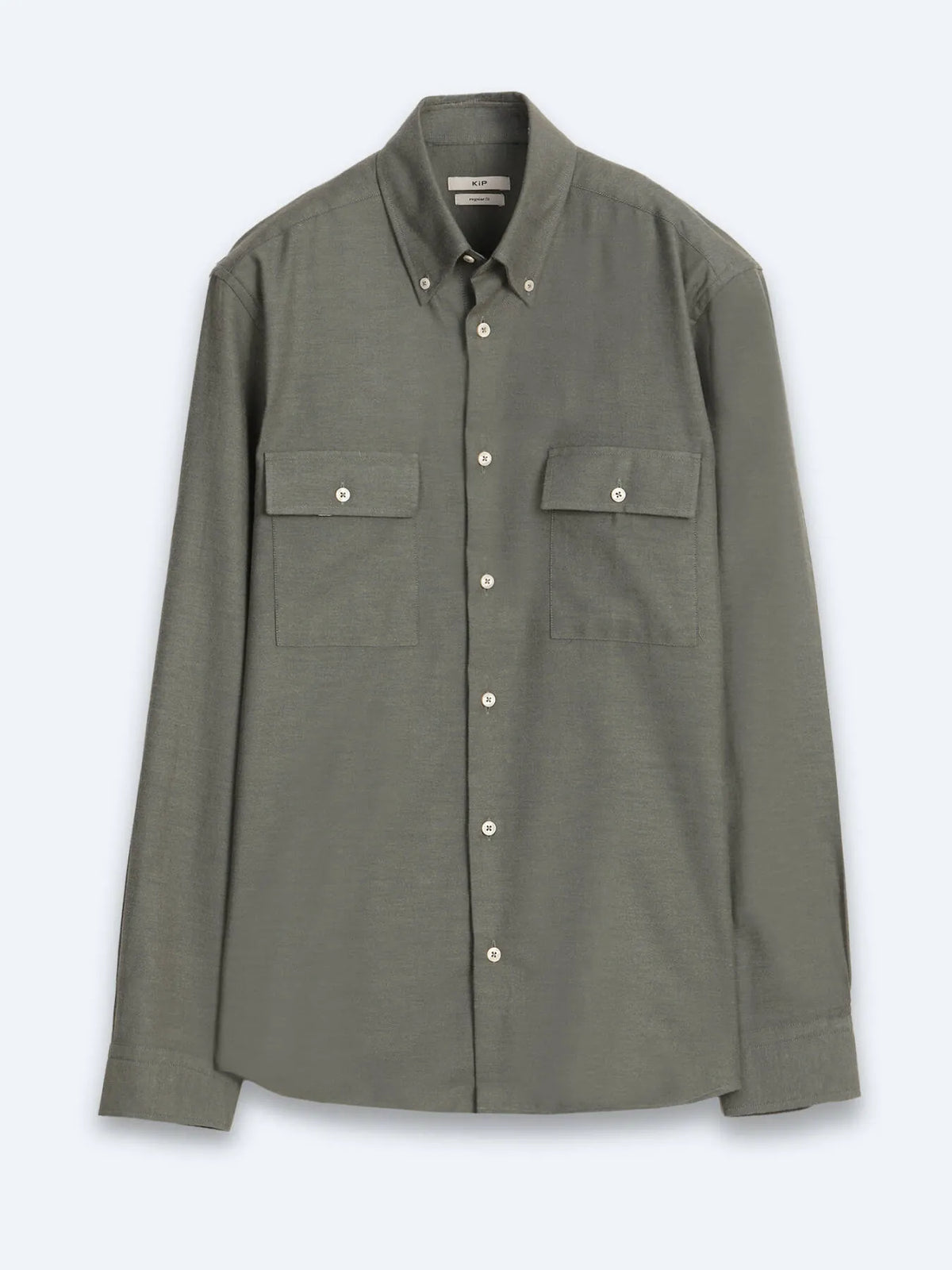 Haki Düz Regular Fit Uzun Dokuma Casual %100 Pamuk Gömlek