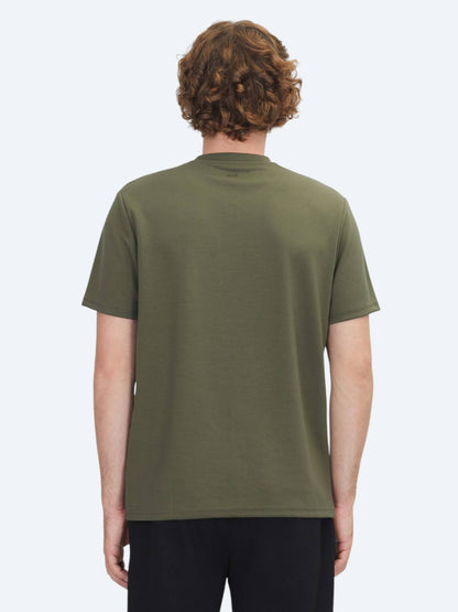 Haki Düz Bisiklet Yaka T-shirt