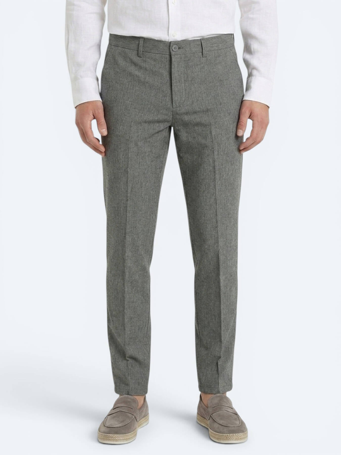 Haki Kumaş Relaxed Fit Casual Keten Karışımlı Pantolon