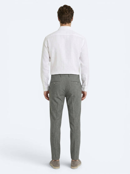 Haki Kumaş Relaxed Fit Casual Keten Karışımlı Pantolon