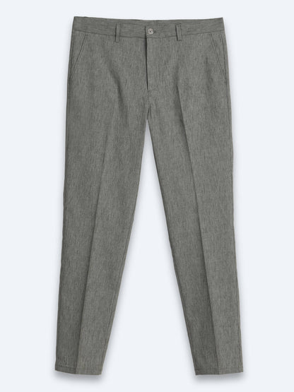 Haki Kumaş Relaxed Fit Casual Keten Karışımlı Pantolon