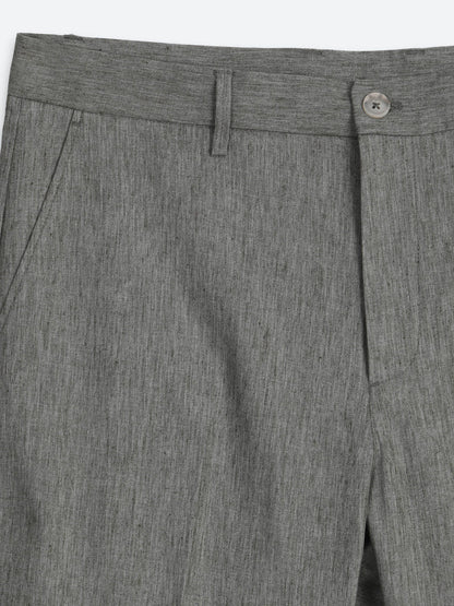 Haki Kumaş Relaxed Fit Casual Keten Karışımlı Pantolon