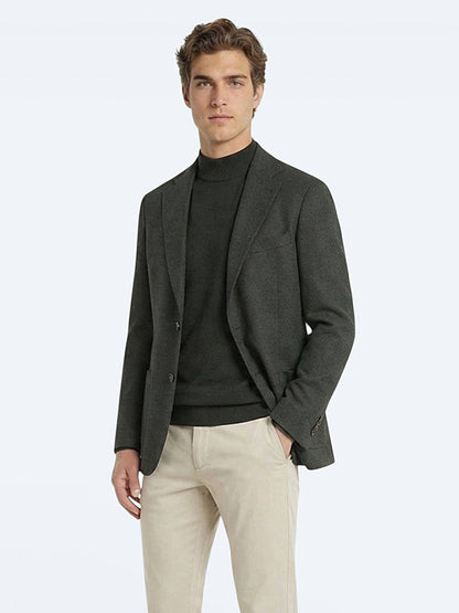 Haki Modern Fit Yün Karışımlı Ceket